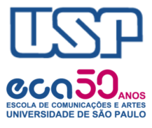 Logomarca da Universidade de São Paulo e da Escola de Comunicação e Artes